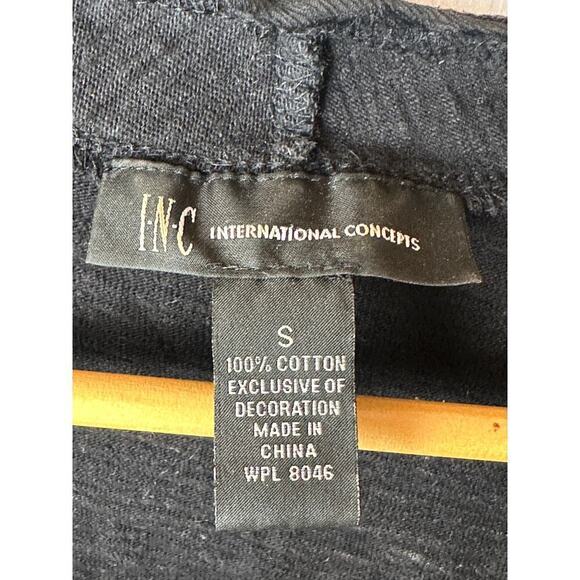 INC Black V-Neck Cap Sleeve Top Blouse Women's Size S - Picture 3 of 4